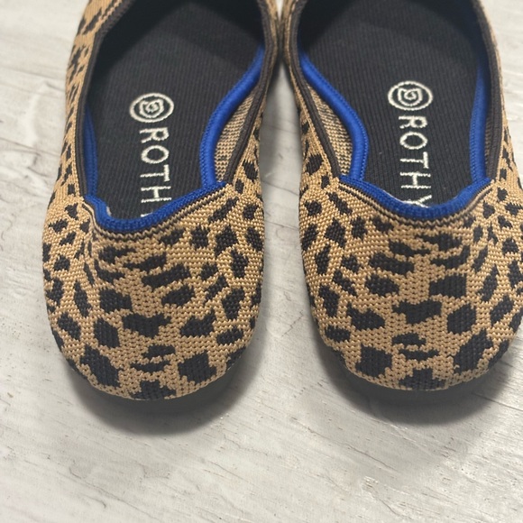 Rothy's The Point Ballet Flat Brown Leopard Print Knit Shoes Women’s Size 6 - Picture 5 of 14